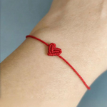 Adjustable Woven Heart Bracelet Set