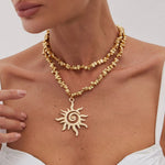 Spiral Sun Choker Necklace Duo