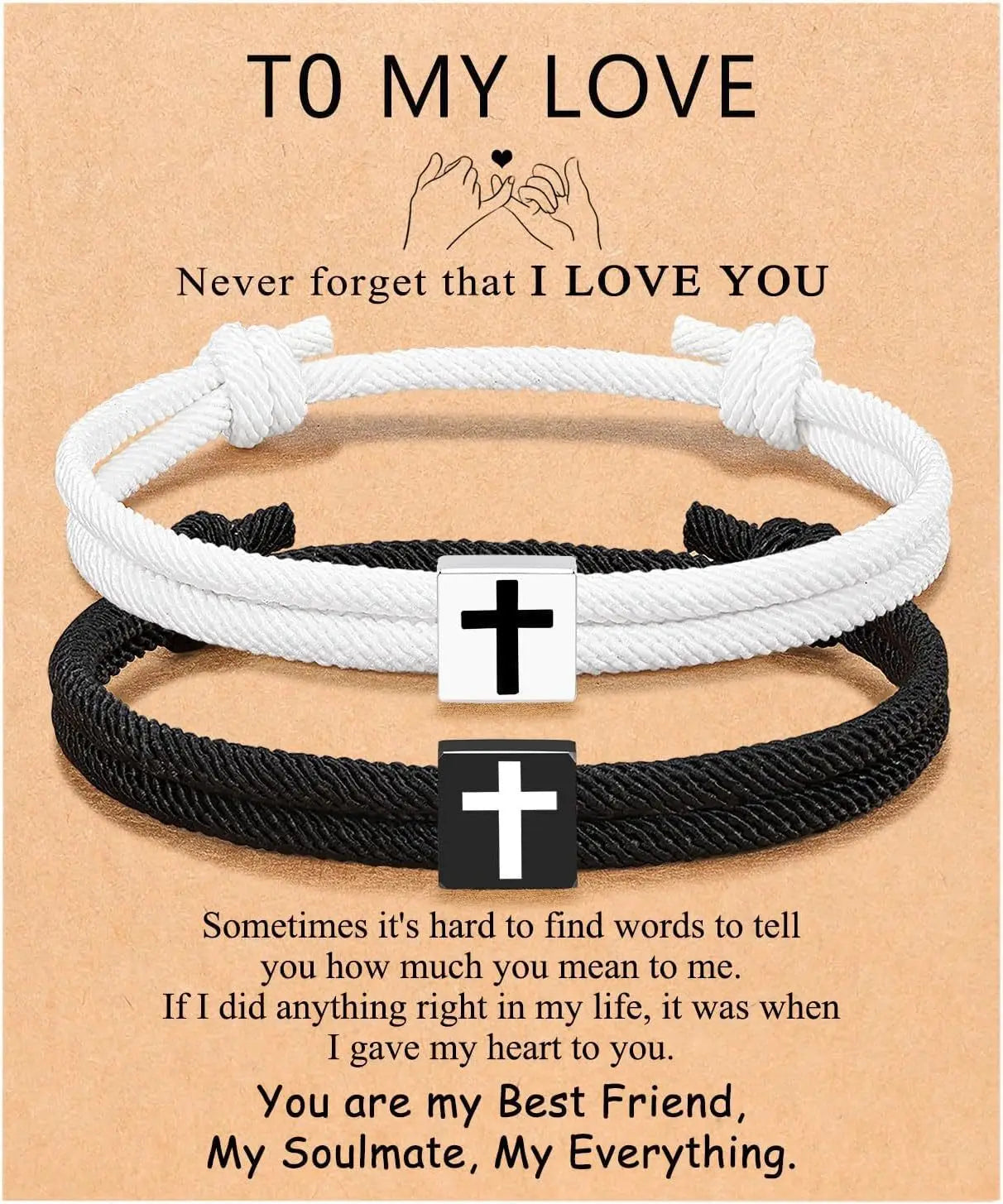 Matching Rope Cross Bracelet Set