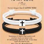 Matching Rope Cross Bracelet Set