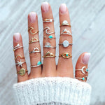 Vintage Celestial Knuckle Ring Set