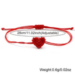 Adjustable Woven Heart Bracelet Set