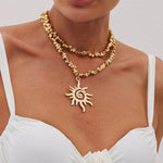 Spiral Sun Choker Necklace Duo
