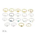 Vintage Celestial Knuckle Ring Set