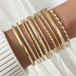 Textured Gold-Tone Bangle Stack