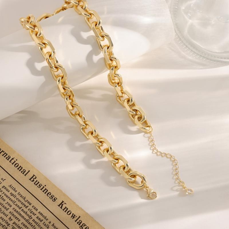 Gold-Tone Paperclip Link Necklace