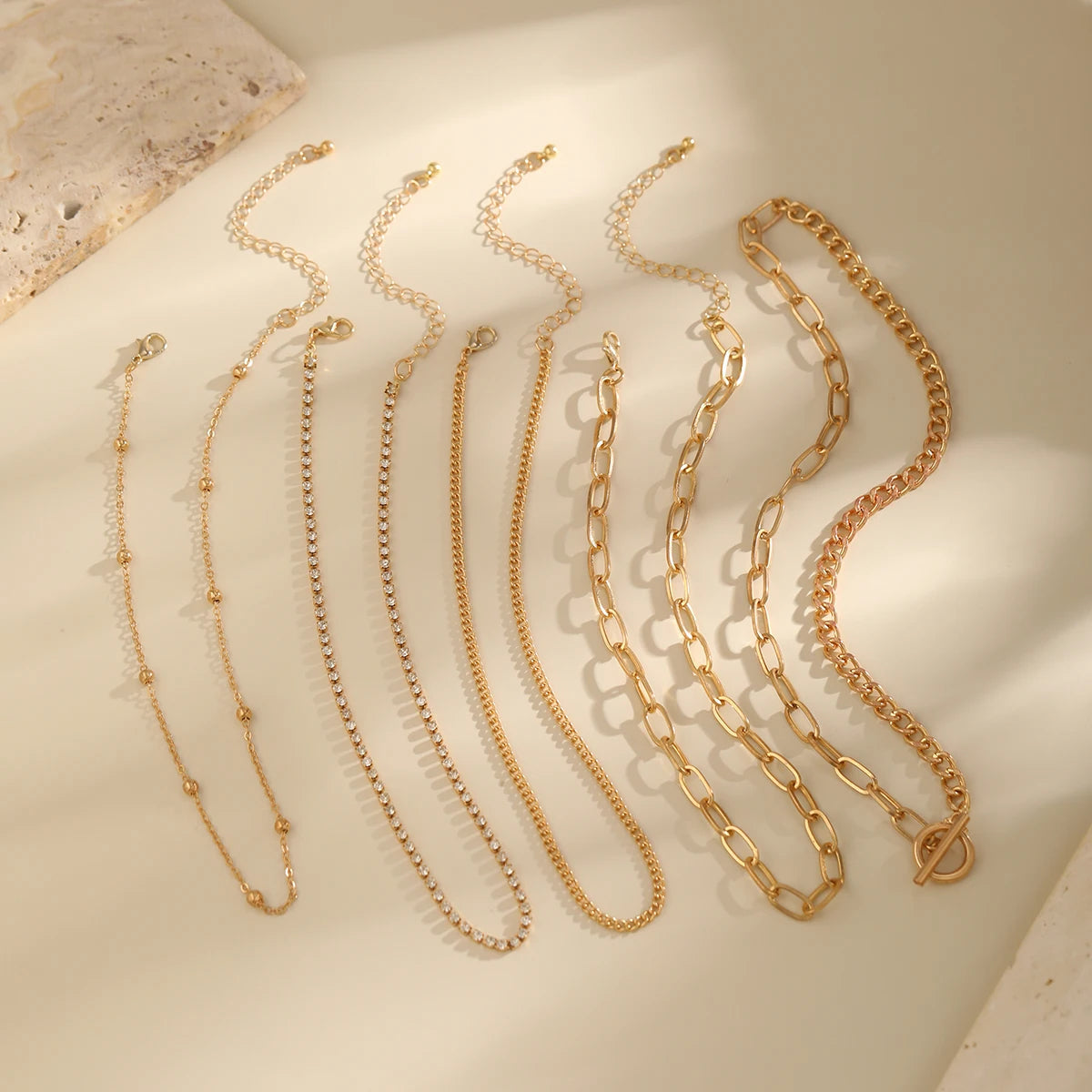 5 Piece Layered Chain Necklace Set