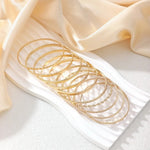 Textured Gold-Tone Bangle Stack