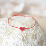 Adjustable Woven Heart Bracelet Set