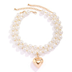 Chunky Beaded Heart Necklace Duo