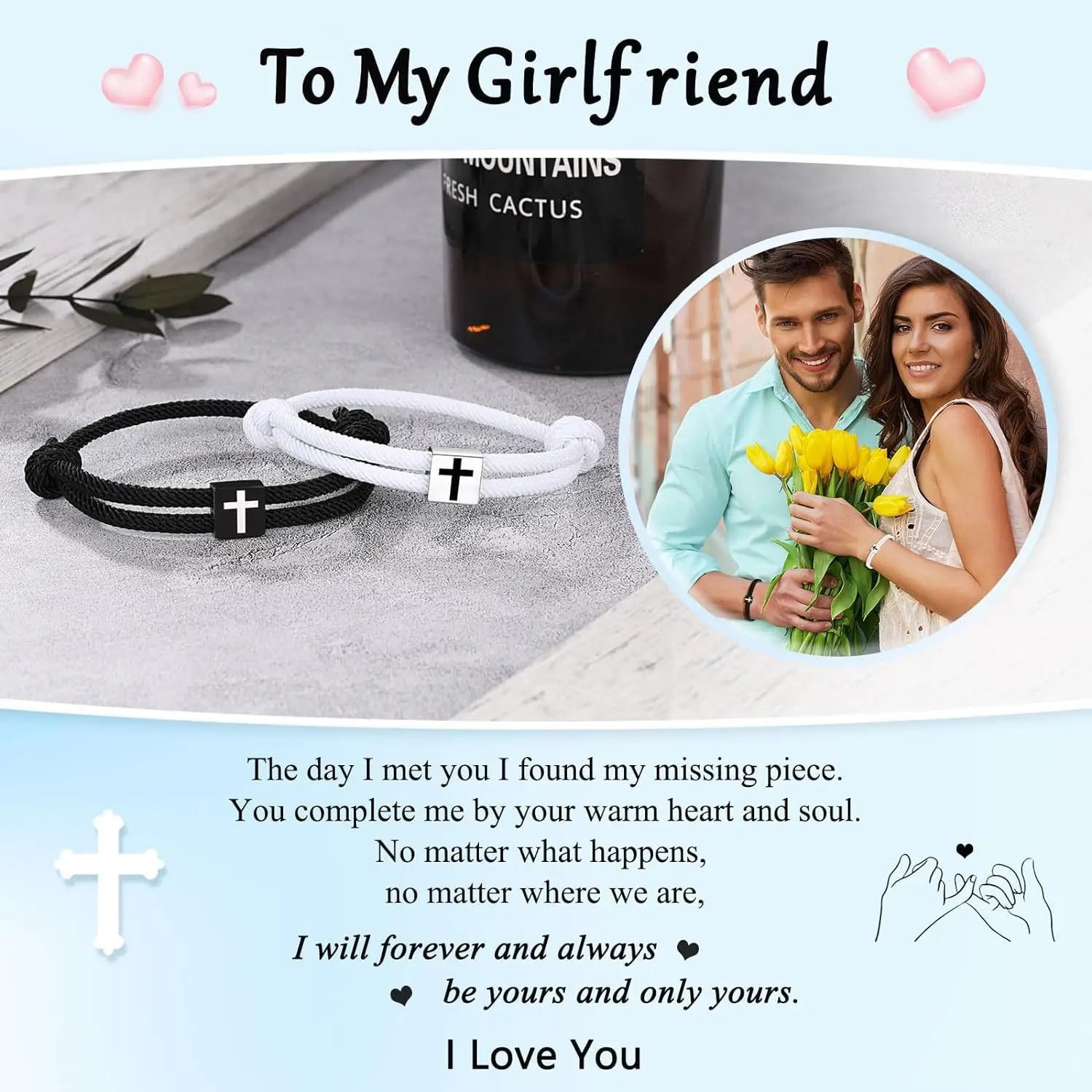 Matching Rope Cross Bracelet Set