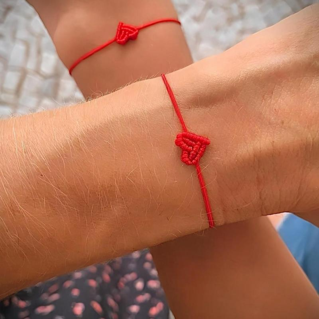 Adjustable Woven Heart Bracelet Set