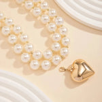 Chunky Beaded Heart Necklace Duo
