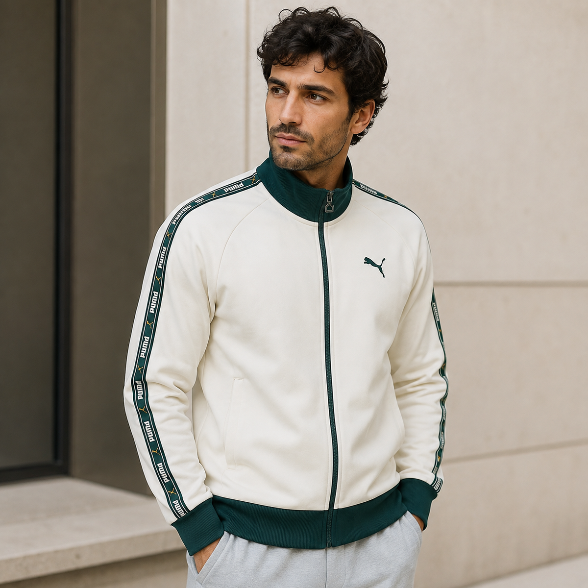 Giacca da tuta in maglia rétro da uomo