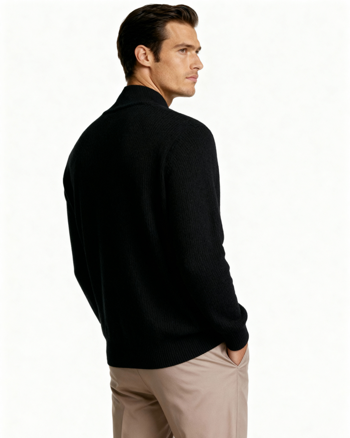 PIMLICO Ribbed Knit Vest in black, alternate view