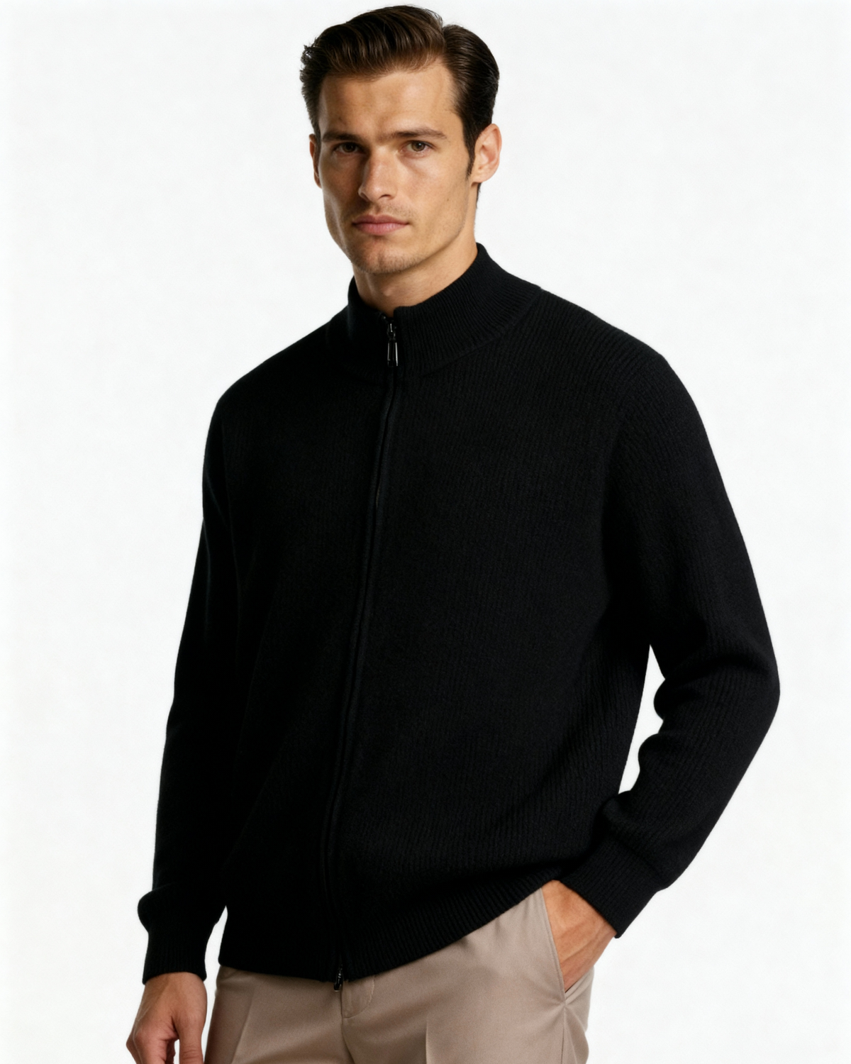 PIMLICO Ribbed Knit Vest in black
