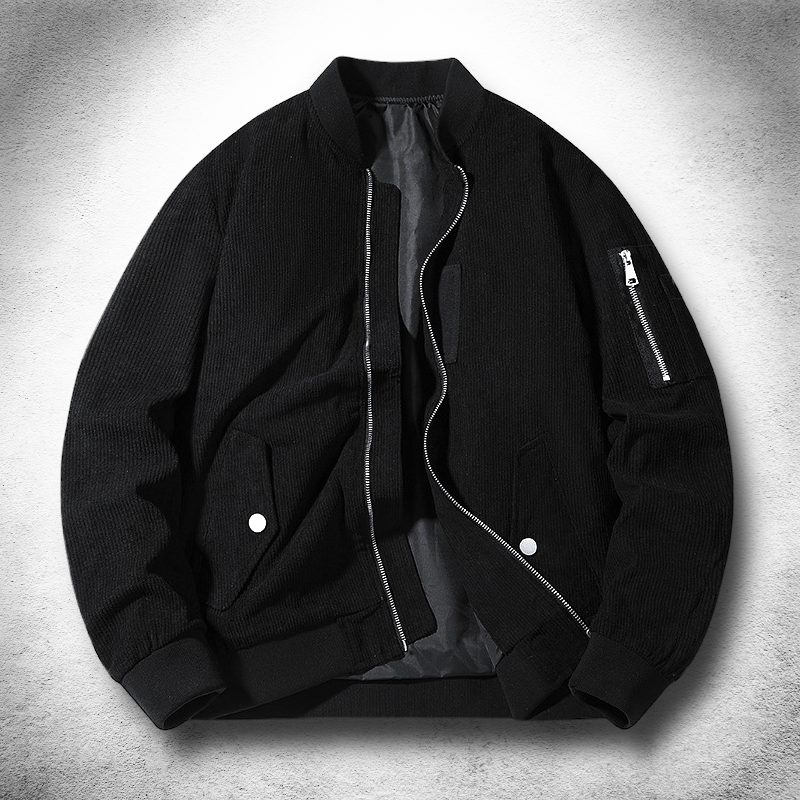 SOHO Velvet-Touch Bomber in black, alternate view