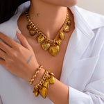 Statement Heart Necklace & Bracelet Set