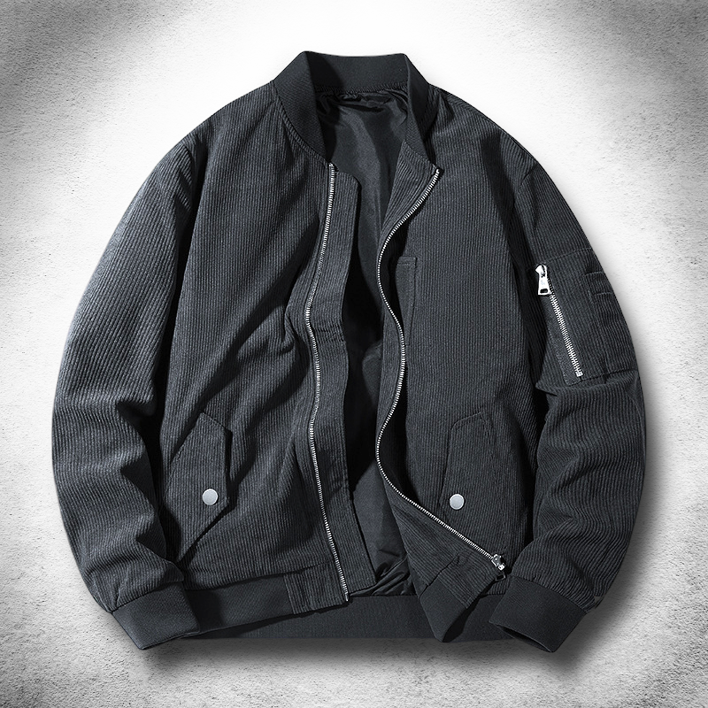 SOHO Velvet-Touch Bomber in slate grey, alternate view