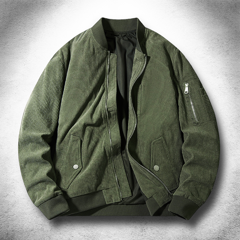 SOHO Velvet-Touch Bomber in forest green