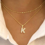 Bubble Initial Necklace Duo