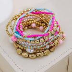 Cross Charm Bracelet Stack