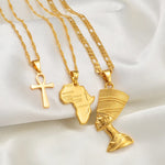 3 Piece Africa & Ankh Necklace Set