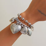 Statement Heart Necklace & Bracelet Set